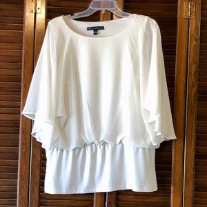 CoCo Bianco Sheer Cream Blouse